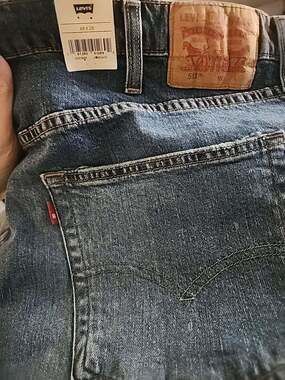 Levi's 511 Men's Denim Slim Jeans 48x28 Distressed NWT L100 New Big Tall